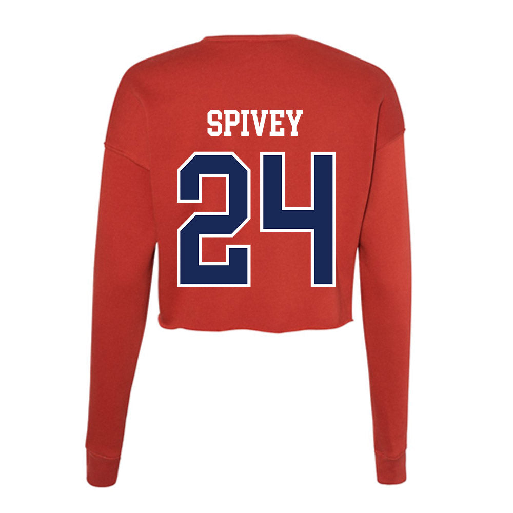 Arizona - NCAA Football : Kingston Spivey - Women's Cropped Crew Fleece-1