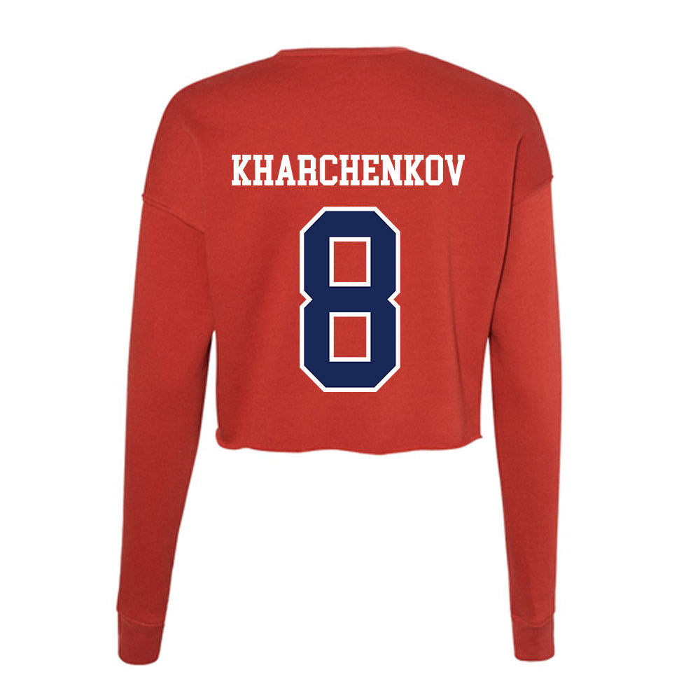Arizona - NCAA Men's Basketball : Ivan Kharchenkov - Women's Cropped Crew Fleece-1