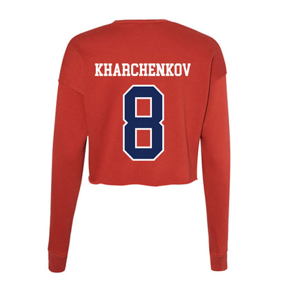 Arizona - NCAA Men's Basketball : Ivan Kharchenkov - Women's Cropped Crew Fleece-1