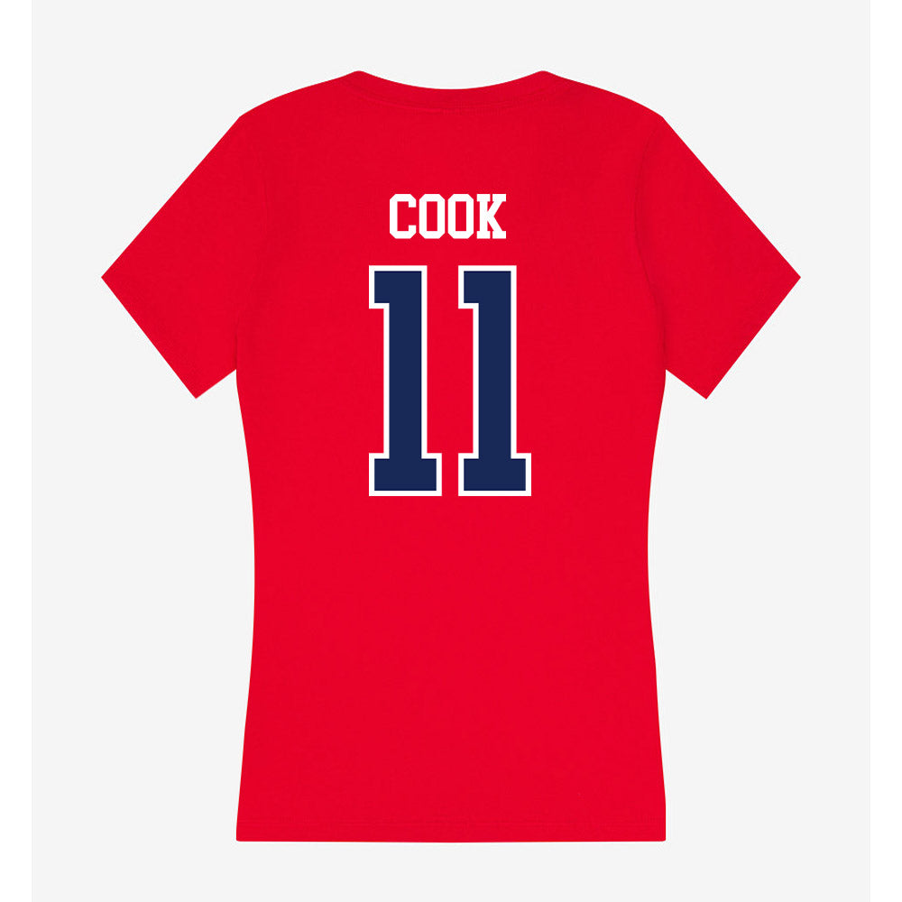 Arizona - NCAA Men's Basketball : Jackson Cook - Women's V-Neck T-Shirt-1