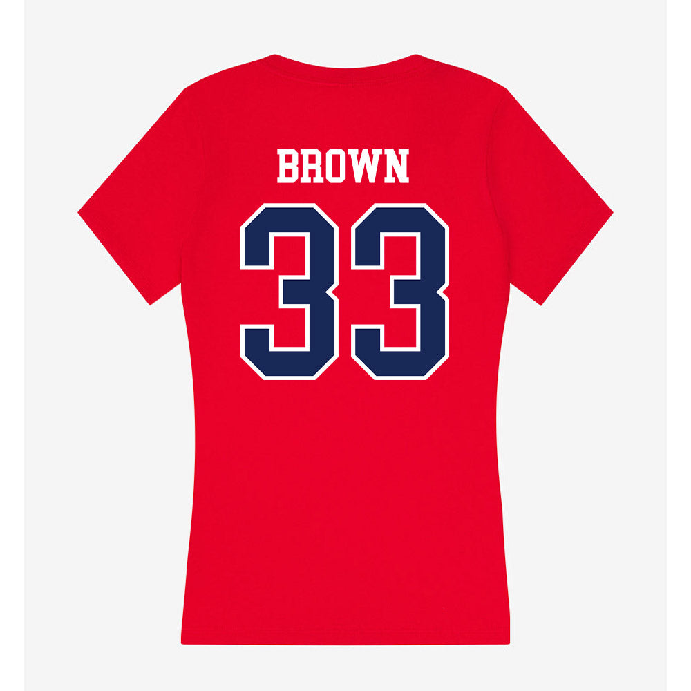 Arizona - NCAA Football : Kason Brown - Women's V-Neck T-Shirt-1