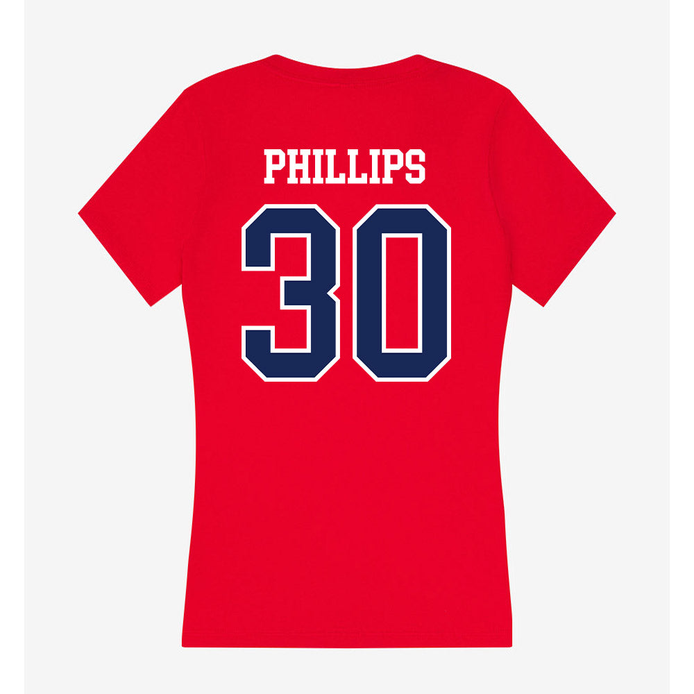 Arizona - NCAA Beach Volleyball : Kate Phillips - Women's V-Neck T-Shirt-1