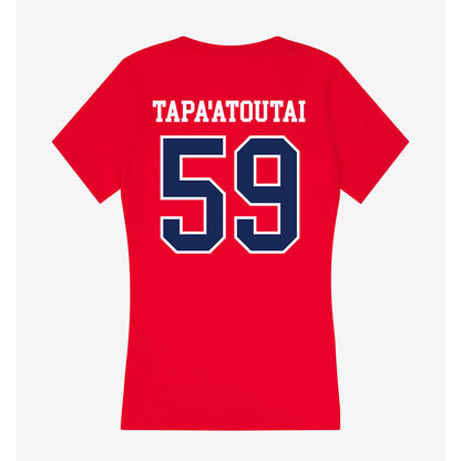 Arizona - NCAA Football : Rhino Tapa'atoutai - Women's V-Neck T-Shirt-1