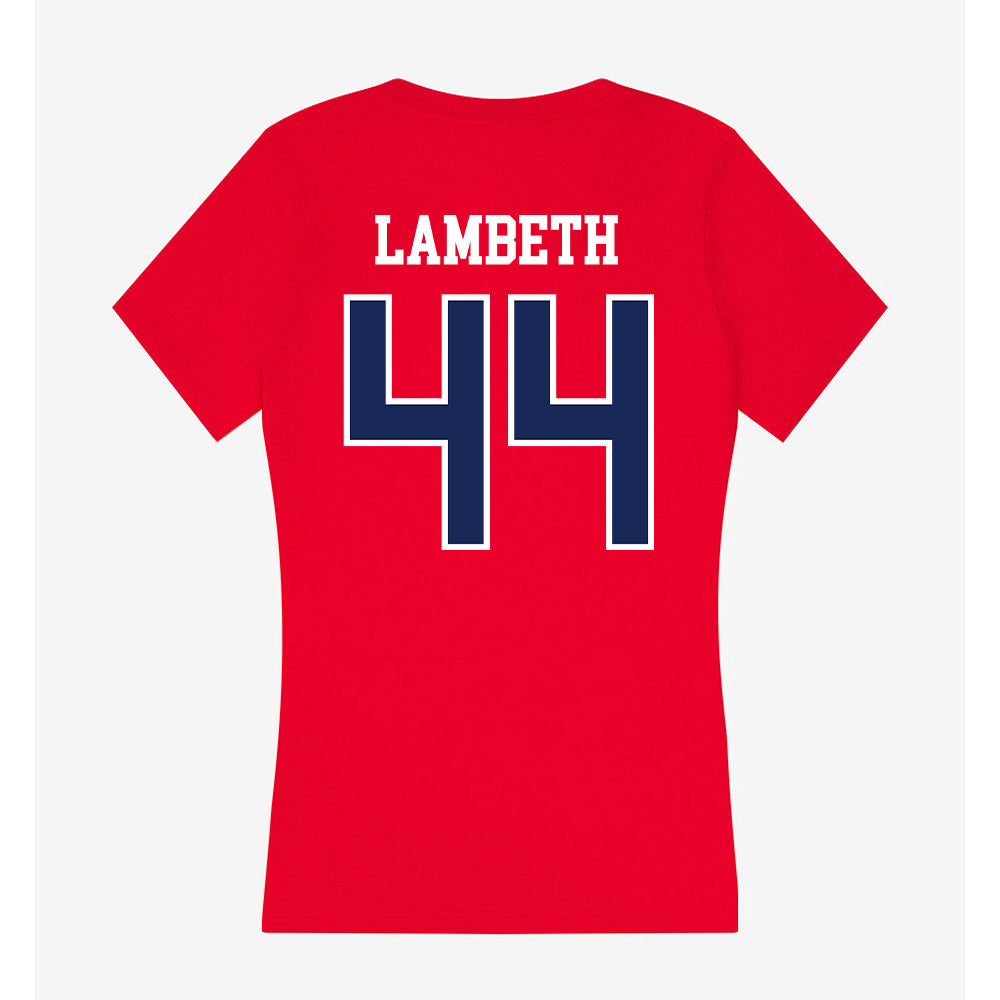 Arizona - NCAA Beach Volleyball : Katie Lambeth - Women's V-Neck T-Shirt-1