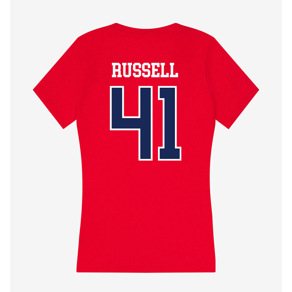 Arizona - NCAA Baseball : Tyler Russell - Women's V-Neck T-Shirt-1