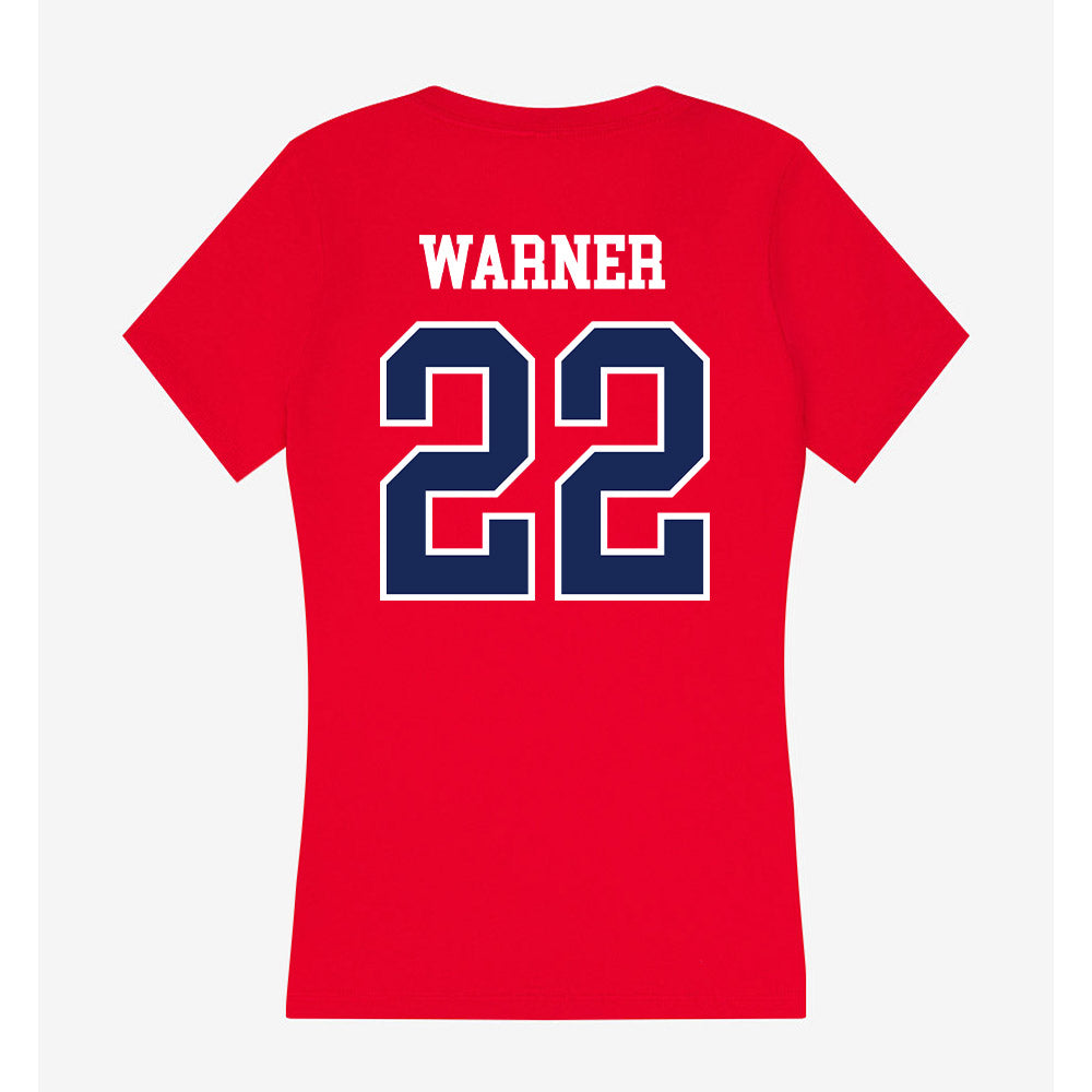 Arizona - NCAA Women's Soccer : Amiya Warner - Women's V-Neck T-Shirt-1