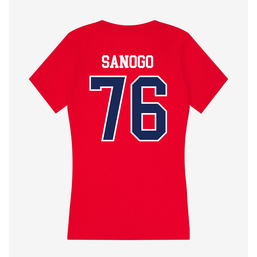 Arizona - NCAA Football : Khalil Sanogo - Women's V-Neck T-Shirt-1
