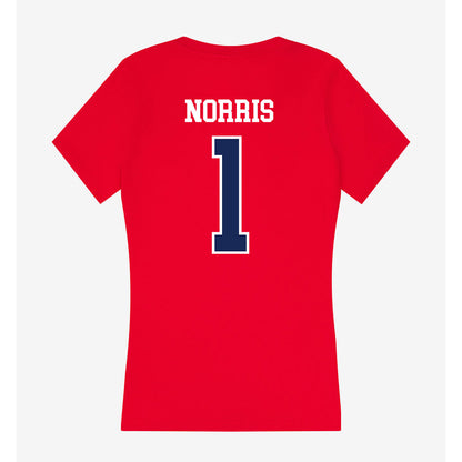 Arizona - NCAA Beach Volleyball : Leah Norris - Women's V-Neck T-Shirt-1