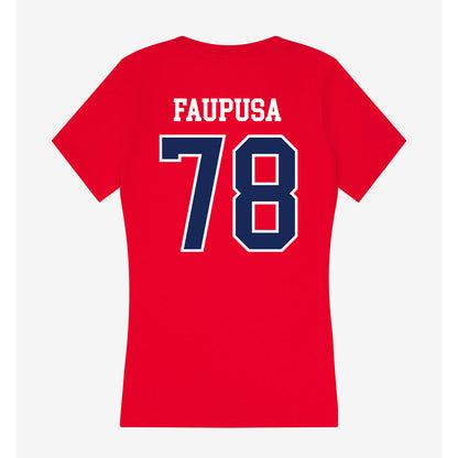 Arizona - NCAA Football : Manoah Faupusa - Women's V-Neck T-Shirt-1