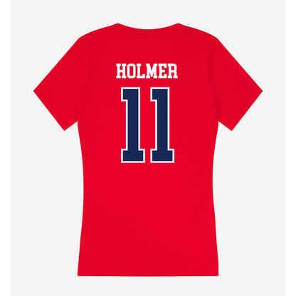 Arizona - NCAA Beach Volleyball : Regan Holmer - Women's V-Neck T-Shirt-1