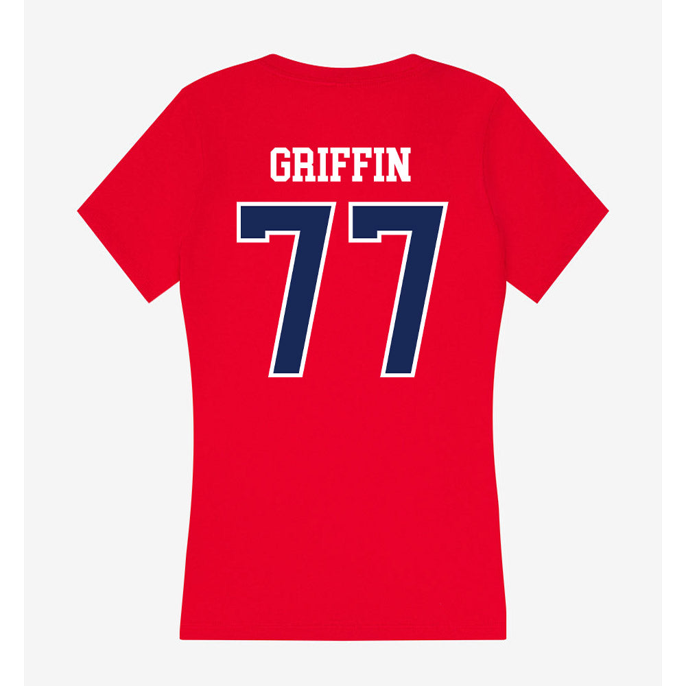 Arizona - NCAA Football : Jake Griffin - Women's V-Neck T-Shirt-1