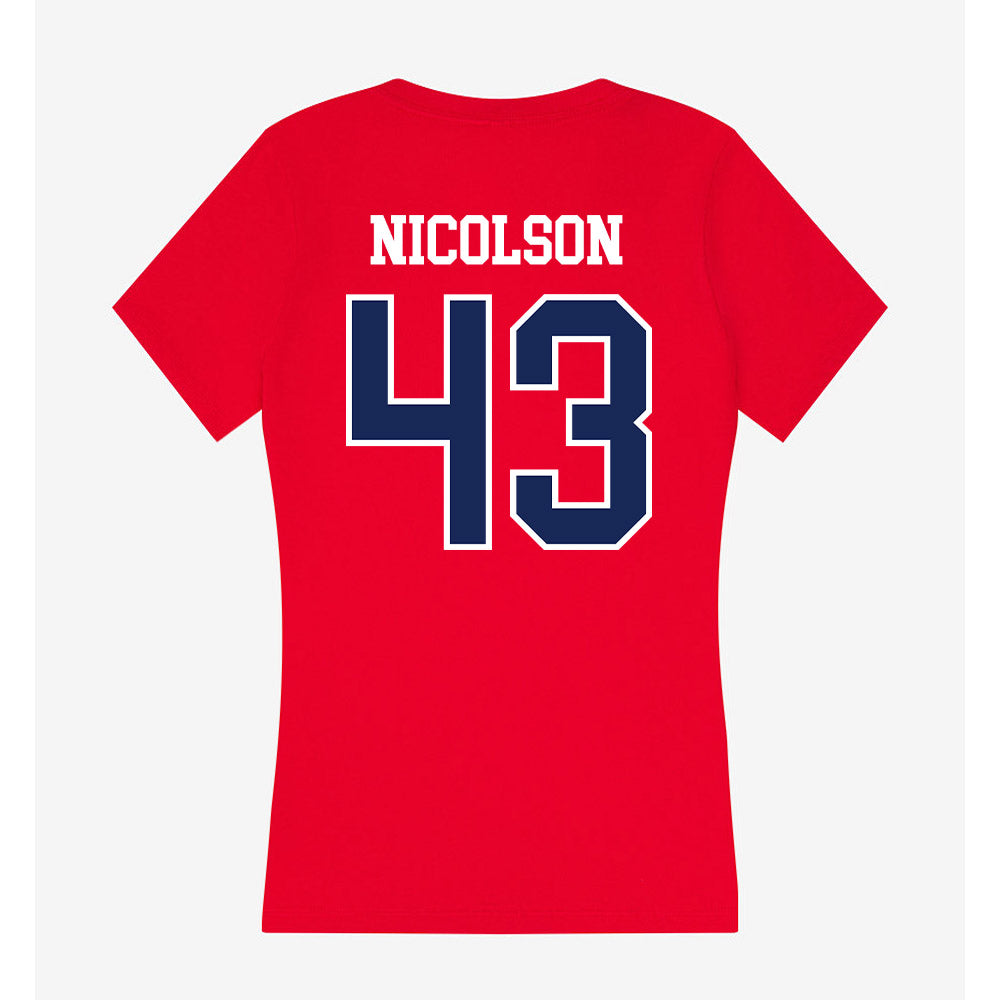 Arizona - NCAA Football : Drew Nicolson - Women's V-Neck T-Shirt-1