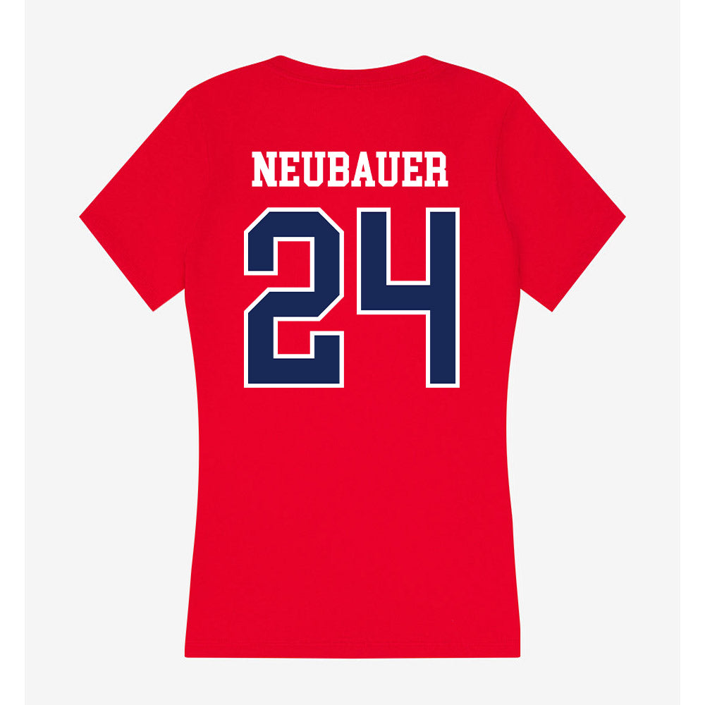 Arizona - NCAA Beach Volleyball : Ella Neubauer - Women's V-Neck T-Shirt-1