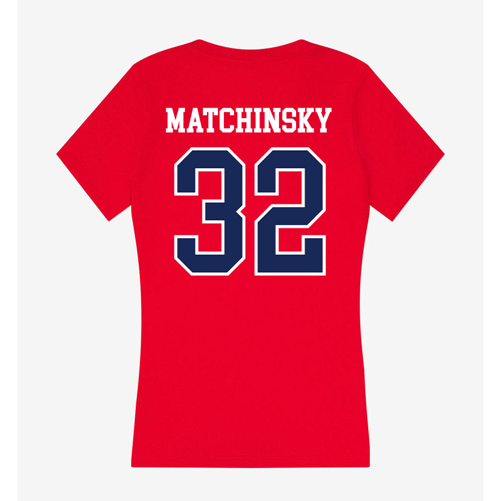 Arizona - NCAA Beach Volleyball : Holly Matchinsky - Women's V-Neck T-Shirt-1