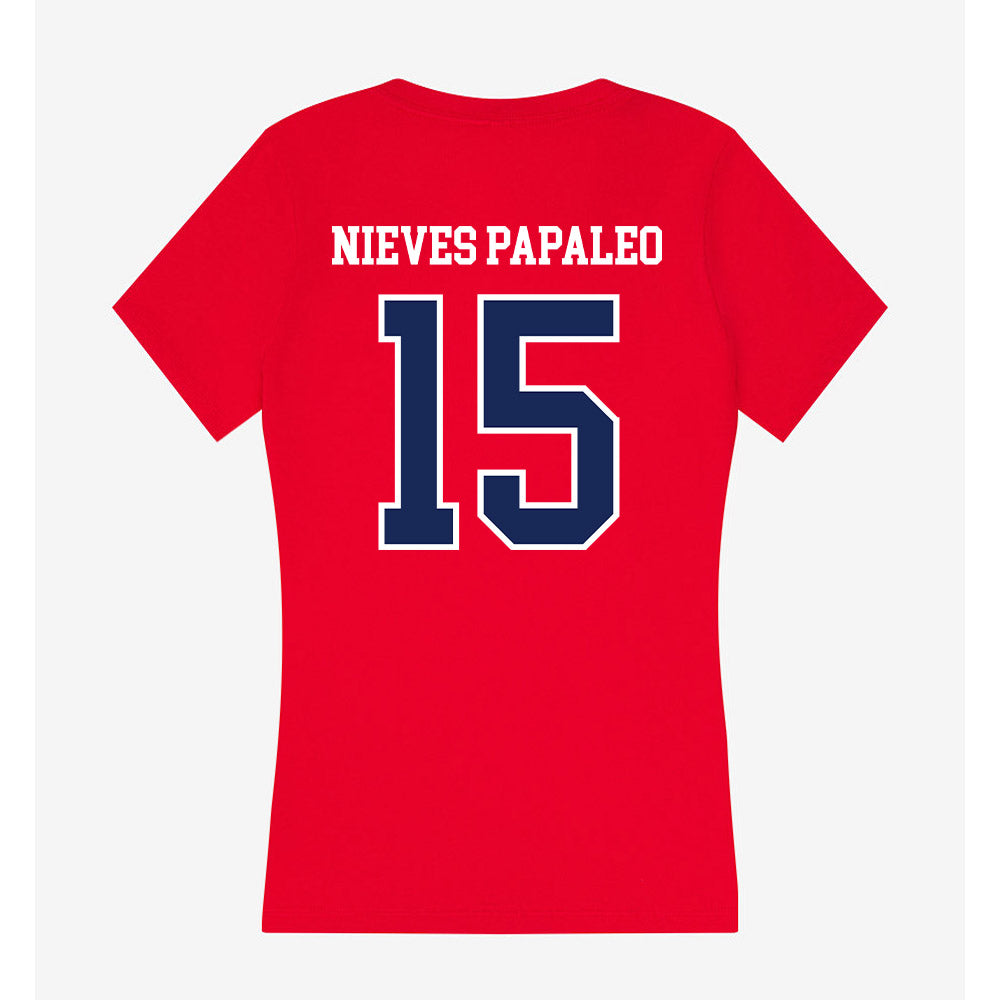 Arizona - NCAA Beach Volleyball : Adriana Nieves Papaleo - Women's V-Neck T-Shirt-1