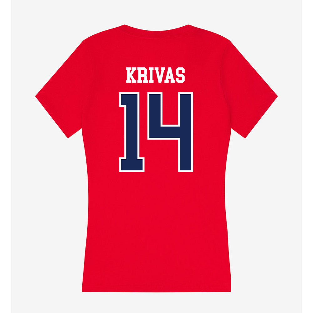 Arizona - NCAA Men's Basketball : Motiejus Krivas - Women's V-Neck T-Shirt-1