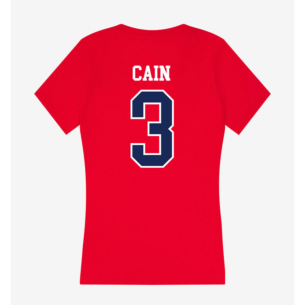 Arizona - NCAA Baseball : Andrew Cain - Women's V-Neck T-Shirt-1