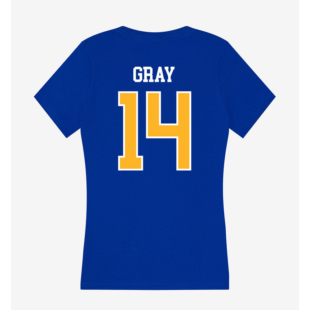 Pittsburgh - NCAA Baseball : Mikey Gray - Women's V-Neck T-Shirt-1