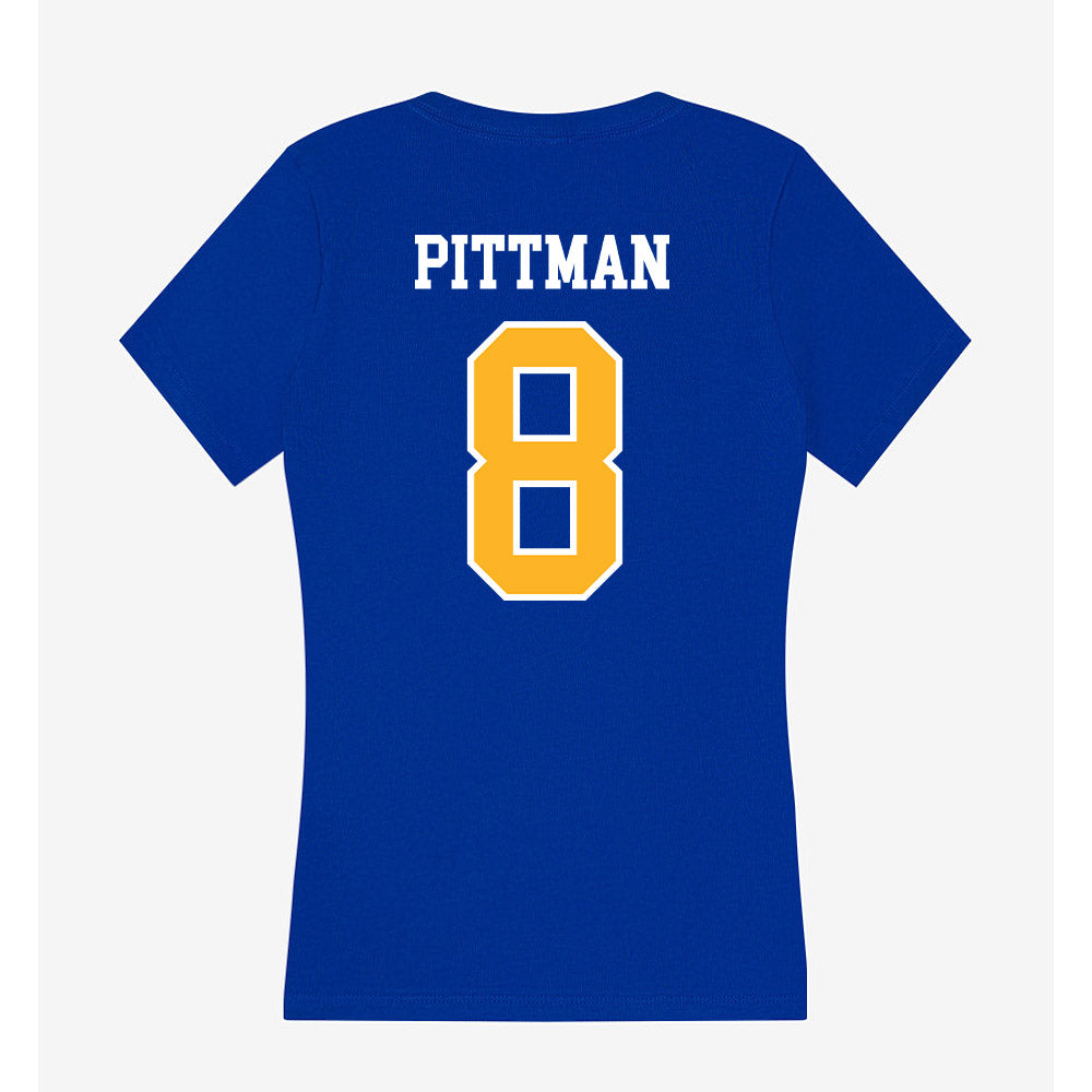 Pittsburgh - NCAA Softball : Kyra Pittman - Women's V-Neck T-Shirt-1