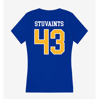 Pittsburgh - NCAA Football : Valdez Stuvaints - Women's V-Neck T-Shirt-1