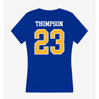 Pittsburgh - NCAA Football : Kanye Thompson - Women's V-Neck T-Shirt-1