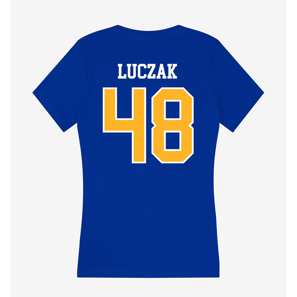 Pittsburgh - NCAA Baseball : Andrew Luczak - Women's V-Neck T-Shirt-1