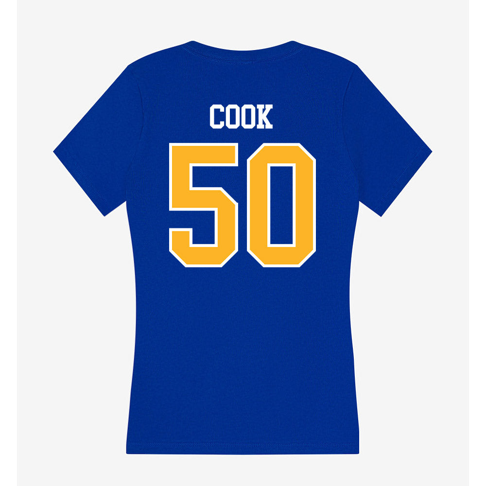Pittsburgh - NCAA Football : Denim Cook - Women's V-Neck T-Shirt-1