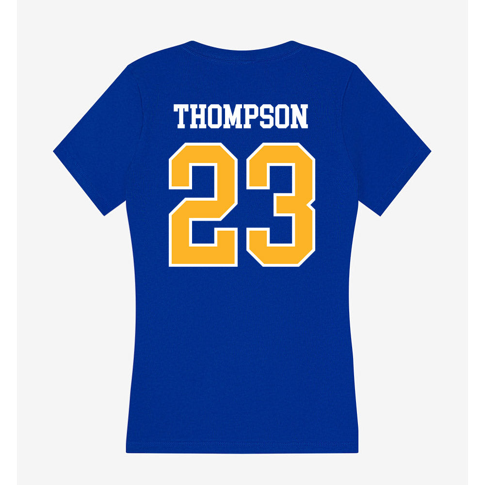Pittsburgh - NCAA Football : Kanye Thompson - Women's V-Neck T-Shirt-1