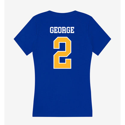 Pittsburgh - NCAA Men's Basketball : Naithan George - Women's V-Neck T-Shirt-1