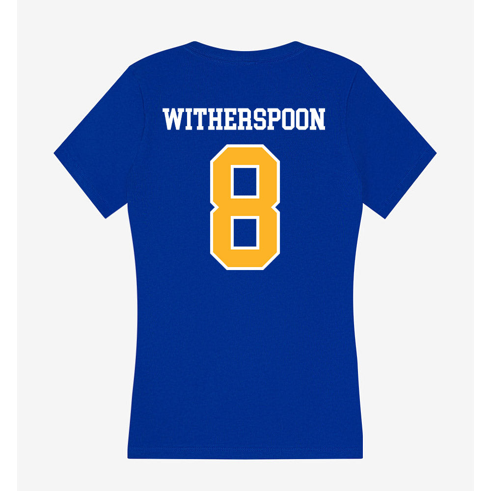Pittsburgh - NCAA Men's Basketball : Omari Witherspoon - Women's V-Neck T-Shirt-1