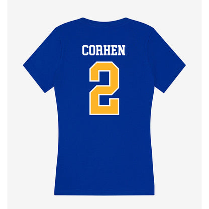Pittsburgh - NCAA Men's Basketball : Cameron Corhen - Women's V-Neck T-Shirt-1