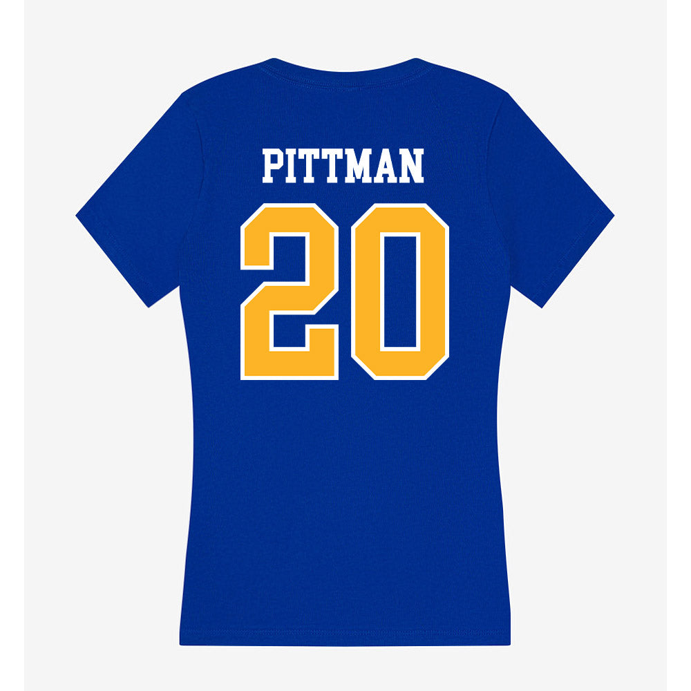 Pittsburgh - NCAA Football : Joshua Pittman - Women's V-Neck T-Shirt-1