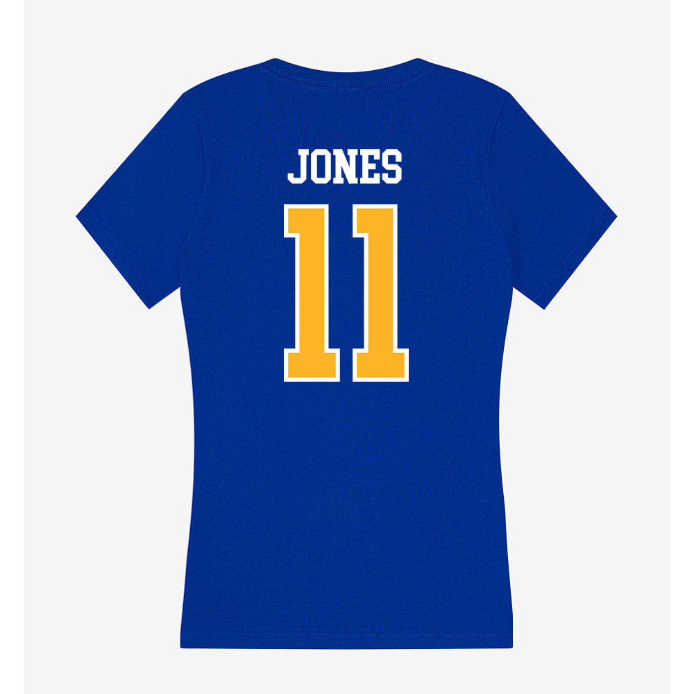Pittsburgh - NCAA Women's Basketball : Angel Jones - Women's V-Neck T-Shirt-1