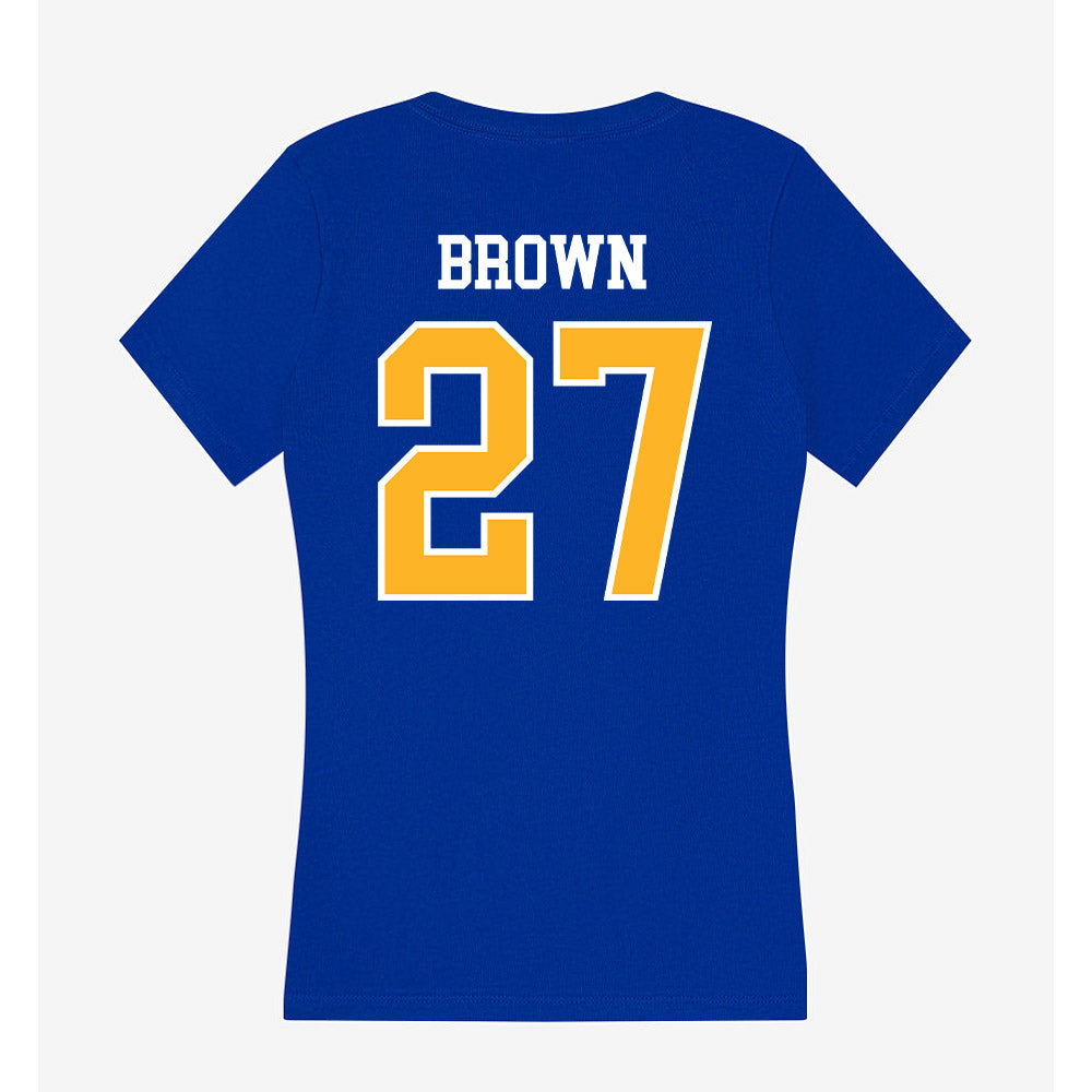 Pittsburgh - NCAA Football : Jaylin Brown - Women's V-Neck T-Shirt-1