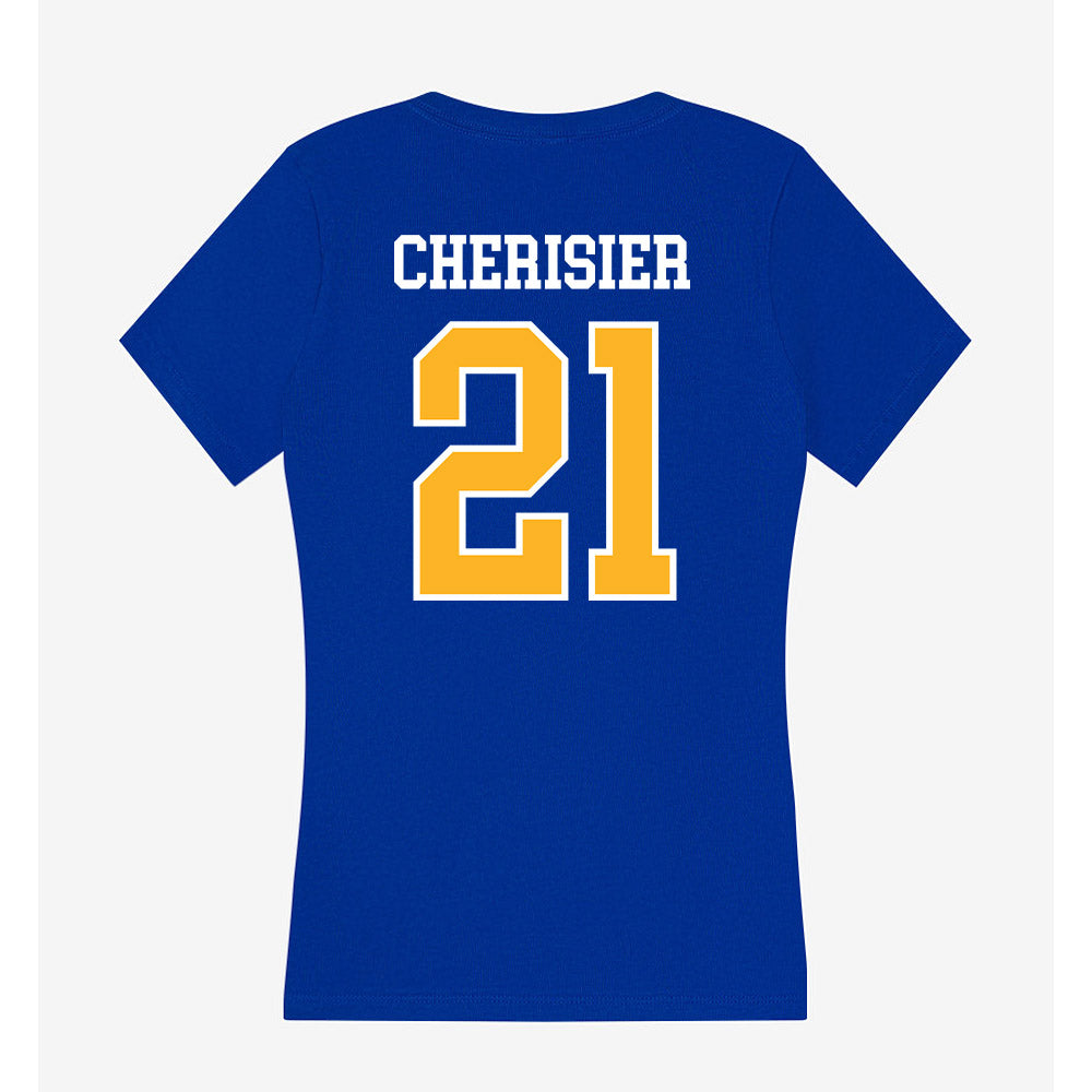 Pittsburgh - NCAA Women's Basketball : Andea Cherisier - Women's V-Neck T-Shirt-1