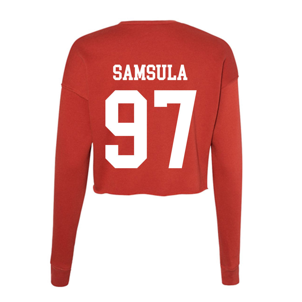 Utah - NCAA Football : Lucas Samsula - Women's Cropped Crew Fleece-1