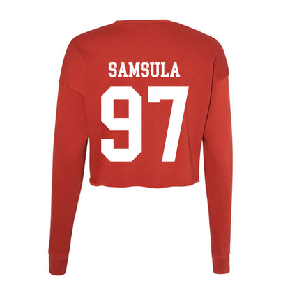 Utah - NCAA Football : Lucas Samsula - Women's Cropped Crew Fleece-1