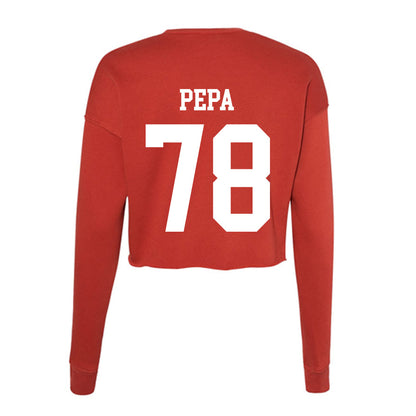 Utah - NCAA Football : Taniela Pepa - Women's Cropped Crew Fleece-1