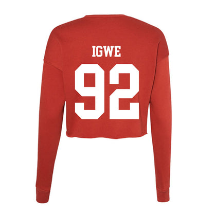 Utah - NCAA Football : Nicholas Igwe - Women's Cropped Crew Fleece-1
