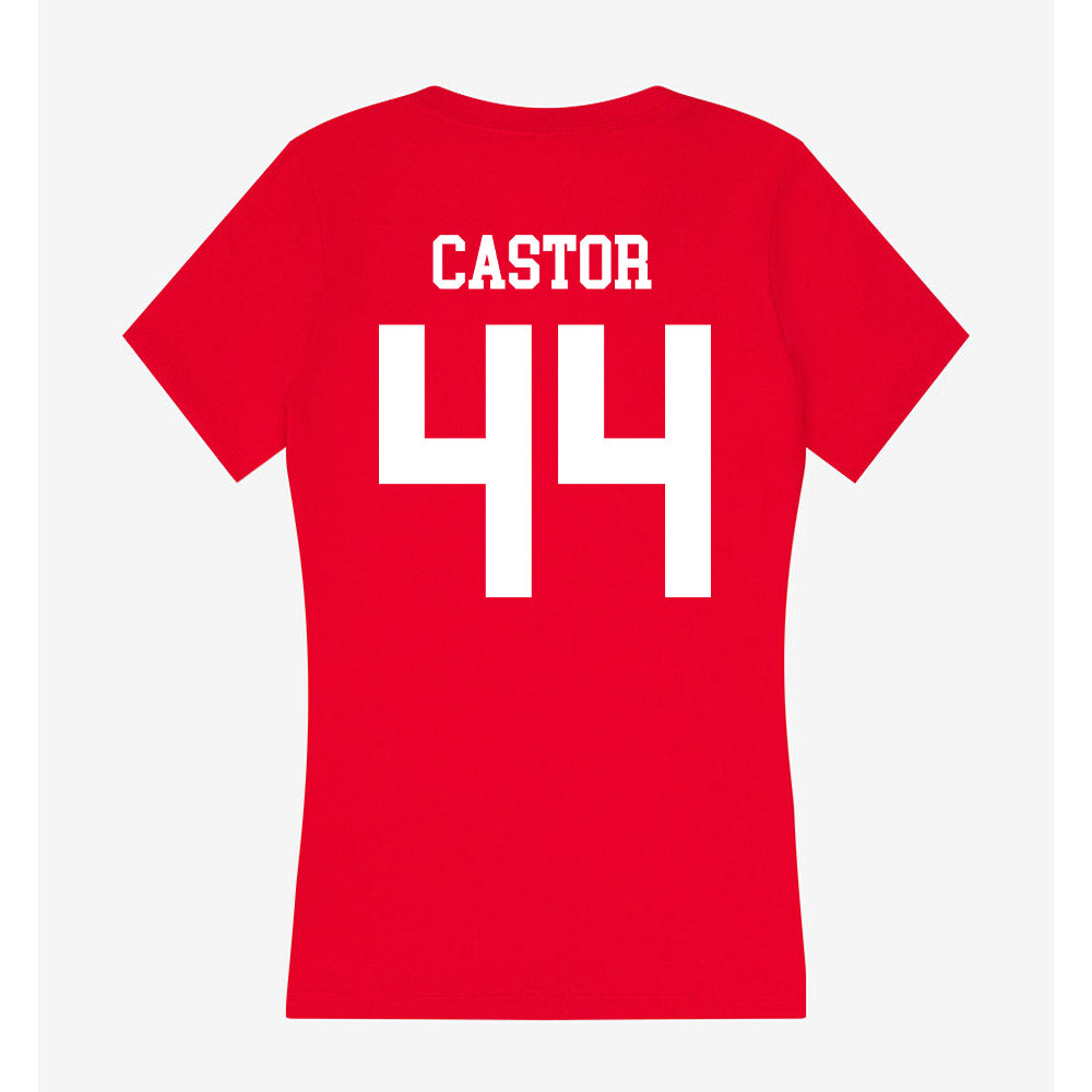 Utah - NCAA Football : Logan Castor - Women's V-Neck T-Shirt-1