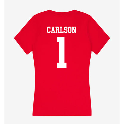 Utah - NCAA Men's Basketball : Ben Carlson - Women's V-Neck T-Shirt-1