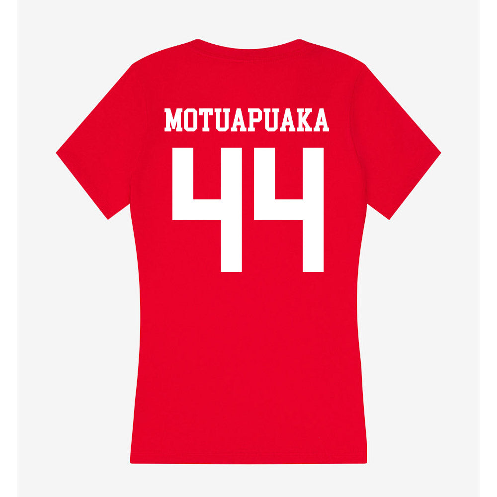 Utah - NCAA Football : Sione Motuapuaka - Women's V-Neck T-Shirt-1