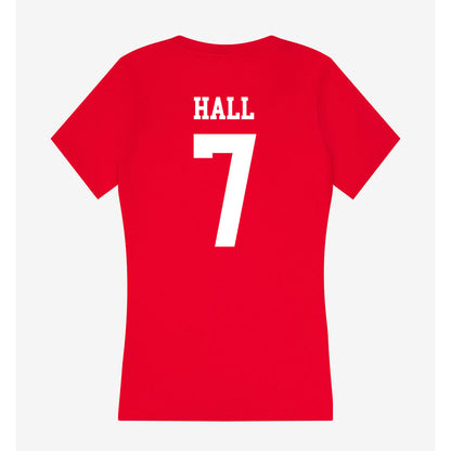 Utah - NCAA Football : Johnathan Hall - Women's V-Neck T-Shirt-1