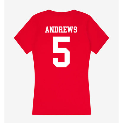 Utah - NCAA Beach Volleyball : Grace Andrews - Women's V-Neck T-Shirt-1