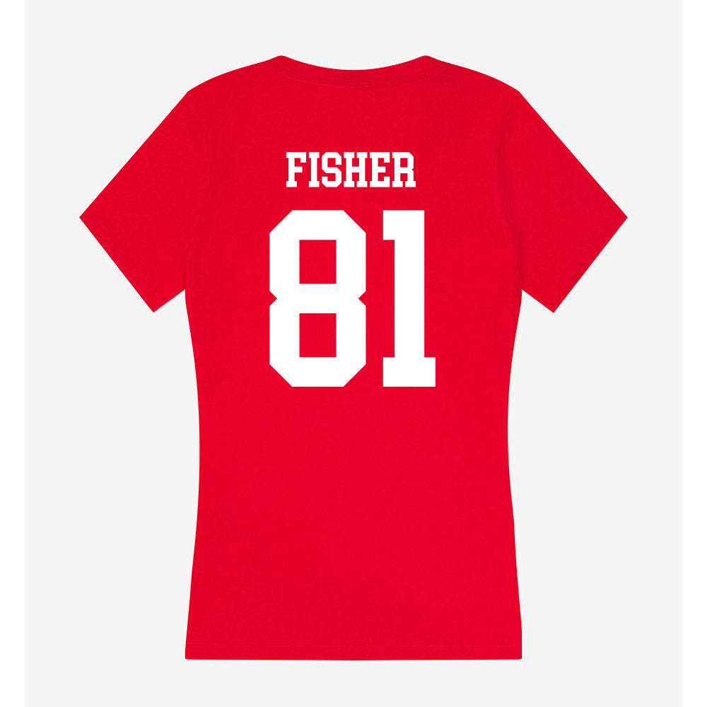 Utah - NCAA Football : Bear Fisher - Women's V-Neck T-Shirt-1
