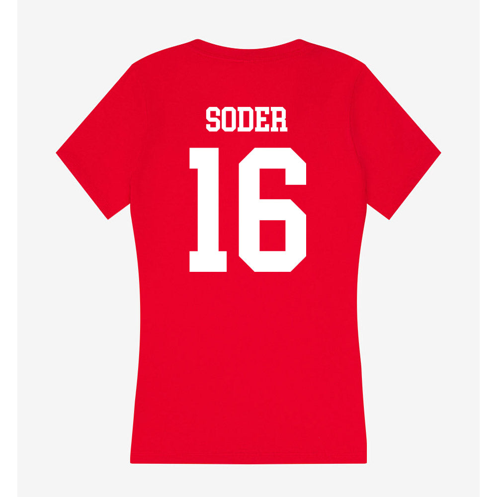 Utah - NCAA Baseball : Kaden Soder - Women's V-Neck T-Shirt-1