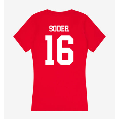 Utah - NCAA Baseball : Kaden Soder - Women's V-Neck T-Shirt-1