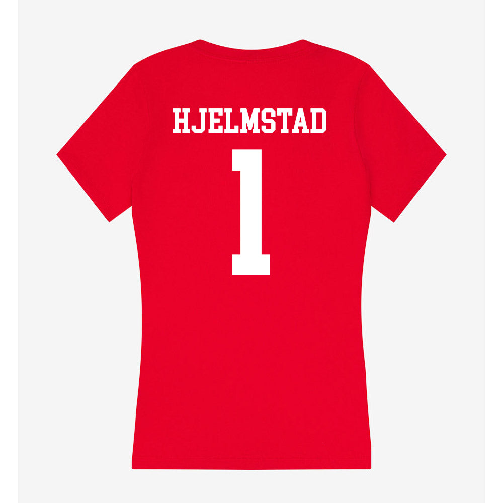 Utah - NCAA Women's Basketball : Avery Hjelmstad - Women's V-Neck T-Shirt-1