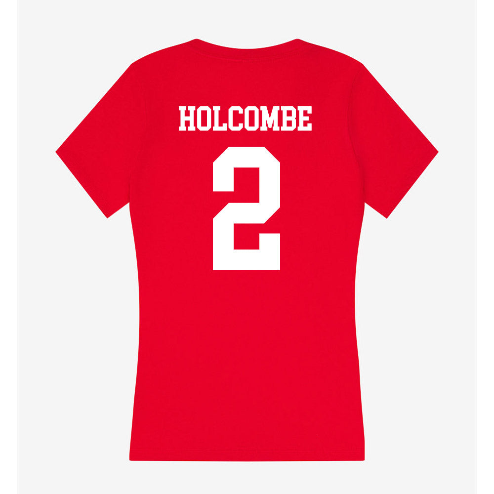 Utah - NCAA Men's Basketball : Jackson Holcombe - Women's V-Neck T-Shirt-1