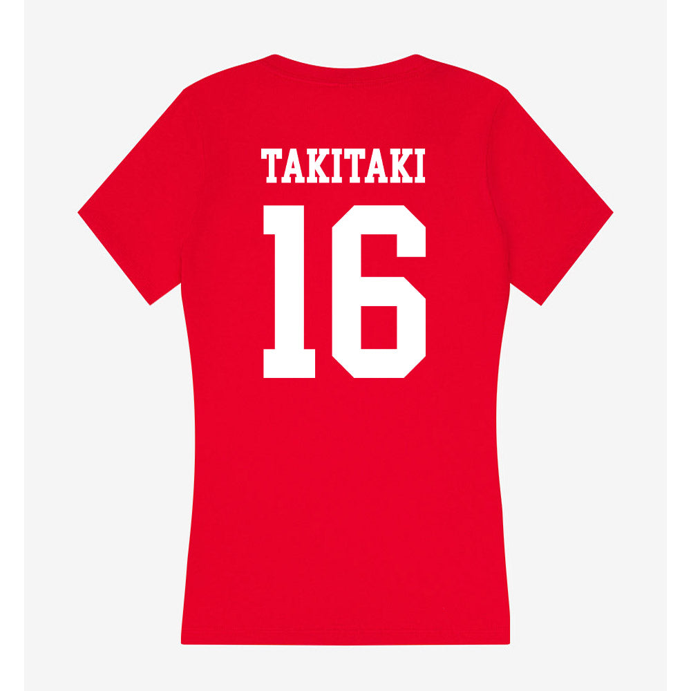 Utah - NCAA Football : Penisimani Takitaki - Women's V-Neck T-Shirt-1